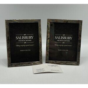 2- Salisbury Fine Metal Artisan Sterling Silver Frame SMYTH JEWELERS w/Box
